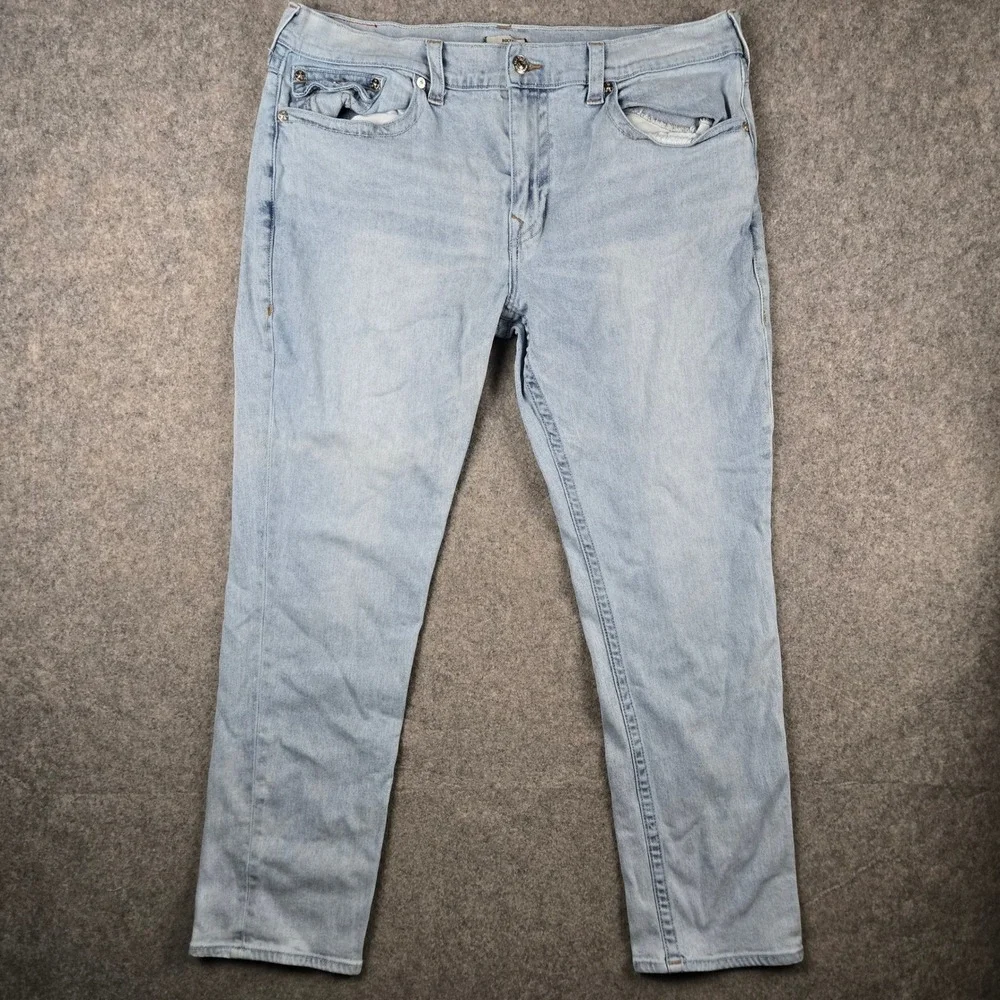 True‎ Religion Rocco Jeans Mens 40 Light Blue Relaxed Skinny Denim Streetwear